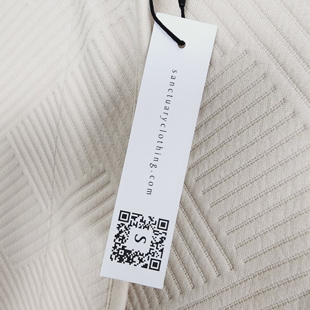 Sanctuary Paris Quilted Textured Knit Jacket Eco Natural Collarless NWT Small - Picture 10 of 14